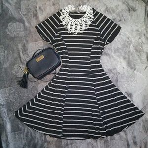 Skater Dress Striped black/grey